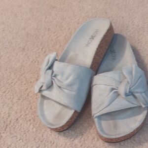 Rokoni Women's Soft Blue Knot Slide Sandals